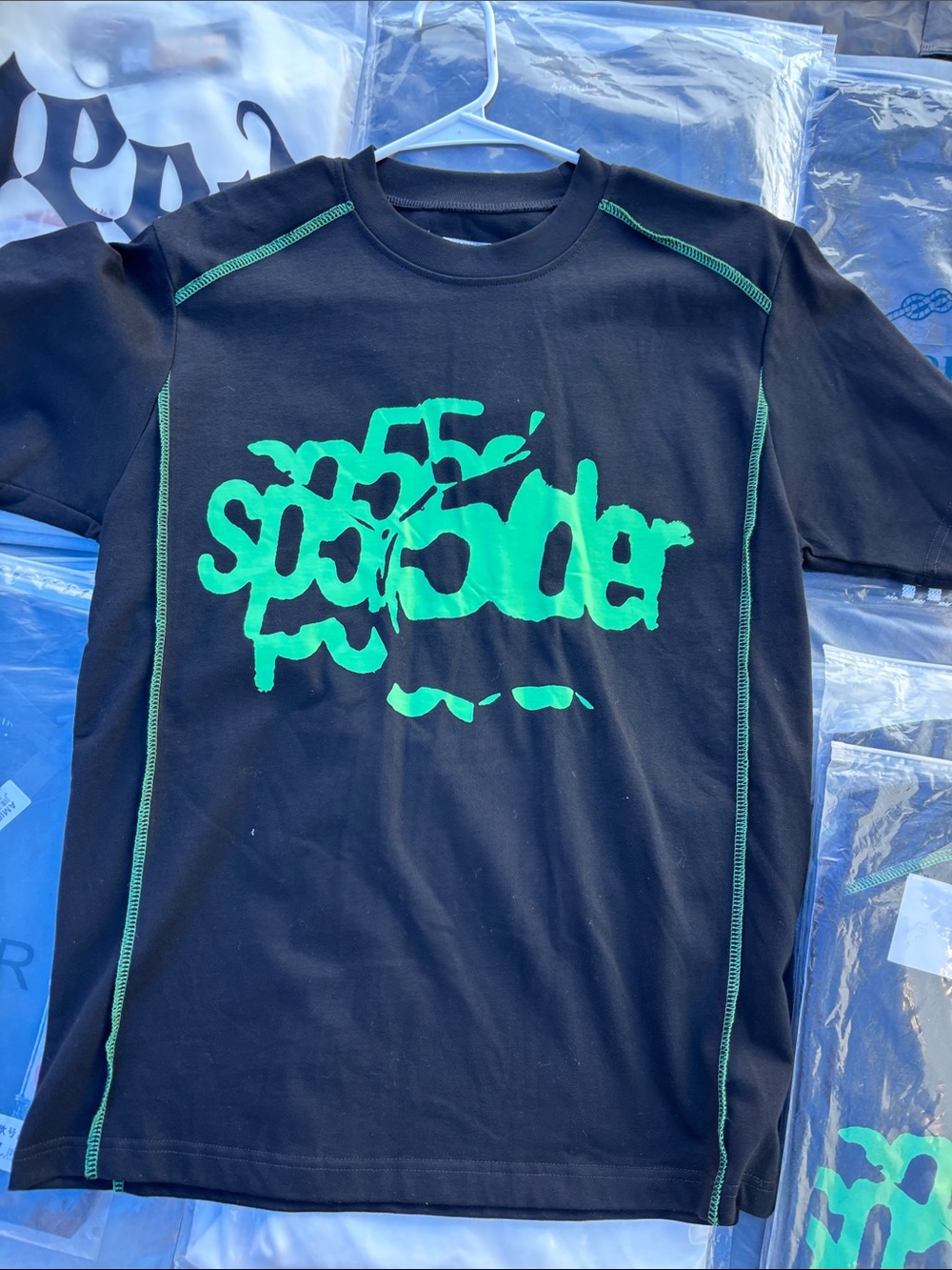 Black & Green spider T shirt